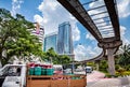 View of street transport and upper metro road