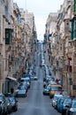 View of a street of Valletta , Malta