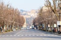 View of street Viale Papa Giovanni XXIII n Bergamo