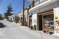 View of the street of the village of Margarites in Crete, the village of potters