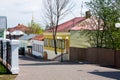 View of street of Vladimir with domes of Dormition Cathedral Royalty Free Stock Photo