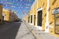 view of street in yellow town Izamal