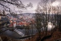 View of the streets of the old Czech city