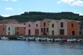 View of the streets of the picturesque village of Bosa