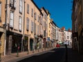 View of the streets of small town Riom, France Royalty Free Stock Photo