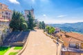 View of streets, square and Palazzo Pubblico palace building in Republic San Marino