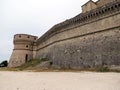 View of the strong fortifications of the fortress of San Leo