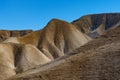 View of the structure and colors, of the jagged rolling beautiful bare mountains of the Judea desert Israel.