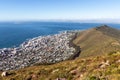 View of the stunning Cape Town in South Africa, with buildings and hotels on the shoreline Royalty Free Stock Photo