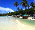 White Sand Beach and the turquoise ocean in Moalboal, Cebu, Philippines Royalty Free Stock Photo