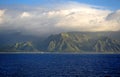 View of the Stunning Napali coastline from a luxury cruise ship, Hawaai. Royalty Free Stock Photo