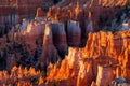 view of stunning red sandstone hoodoos in Bryce Canyon National Park in Utah, USA Royalty Free Stock Photo