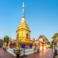 View at the Stupa and Wat of Muen Ngoen Kong in the streets of Chiang Mai - Thailand