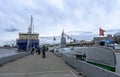 View of the submarine museum S-189 and the icebreaker Murmansk.