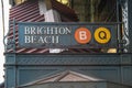 View of subway Brighton Beach signboard. Wellknown New York area concept. Royalty Free Stock Photo
