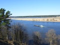 View from Sudargo mound in river Nemunas, Lithuania Royalty Free Stock Photo