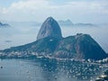 View of Sugarloaf Mountain from Mirante Dona Marta peak Royalty Free Stock Photo