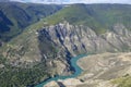 View of the Sulak Canyon from the top of the mountain. Dagestan