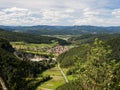 Pohľad zo Súľovských skál, prírodná rezervácia na Slovensku na obec Jablonové