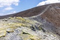 View from sulphurous fumaroles from the top of the island of Vulcano Royalty Free Stock Photo