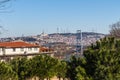 View of the Sultan Mehmed Fatih Bridge in Istanbul. Turkey