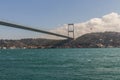 View of the Sultan Mehmed Fatih Bridge over the Bosphorus in Istanbul. Turkey Royalty Free Stock Photo