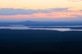 View From the Summit of Cadillac Mountain in Bar Harbor Maine at Sunset Photo Royalty Free Stock Photo