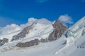 View of the summit of Castor and Pollux, Monterosa massiv in the Alps Royalty Free Stock Photo