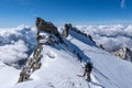 View from the summit of Gran Paradiso in 4061m above sea level Royalty Free Stock Photo