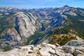View from summit of Half Dome, Yosemite National Park, Sierra Nevada Mountains, California Royalty Free Stock Photo