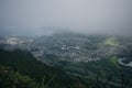 View from the summit of the Koolau Mountain range on the island of Oahu in Hawaii