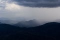 View at the summit of Mor La Ah Mountain with the rain falling far away. Located in the Karen District of KNU Royalty Free Stock Photo