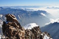 View from the summit of Mount Rosa Royalty Free Stock Photo