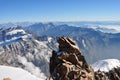 View from the summit of Mount Rosa Royalty Free Stock Photo