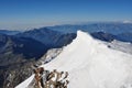 View from the summit of Mount Rosa Royalty Free Stock Photo