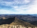 View from the summit of Mount Snowdon in Wales Royalty Free Stock Photo