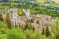 A view from the summit of Mount Subasio towards the rooftops of Assisi, Umbria