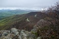 View from the summit of Stony Man Mountain, shows the road of the Skyline Drive below inside Shenandoah National Park Royalty Free Stock Photo