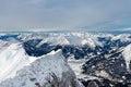 View from summit of Zugspitze mountain to Ehrwald Royalty Free Stock Photo