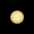 View of the sun with single sunspot Royalty Free Stock Photo