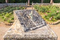 View of a Sundial in a Villa Cimbrone Garden and rose terrace in Ravello, Amalfi Coast, Italy