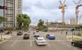 View of Sungei Rd. On the street pedestrians and cars