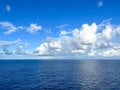 A view of a sunny day on the Caribbean Sea from a cruise ship Royalty Free Stock Photo