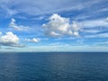 A view of a sunny day on the Caribbean Sea from a cruise ship Royalty Free Stock Photo