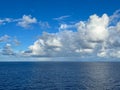 A view of a sunny day on the Caribbean Sea from a cruise ship Royalty Free Stock Photo