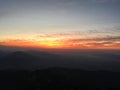 View of Sunrise above Himalayan Mountains from Sarangkot in Nepal. Royalty Free Stock Photo