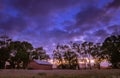 View of sunrise on a beautiful morning with old brick building, Cape Town