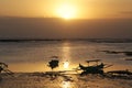 The view of the sunrise at Jimbaran Beach, Bali, Indonesia