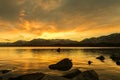 View of the sunrise at lake tekapo Royalty Free Stock Photo