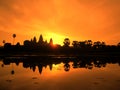 Enjoy the beautiful sunrise at dawn at Angkor Wat Royalty Free Stock Photo